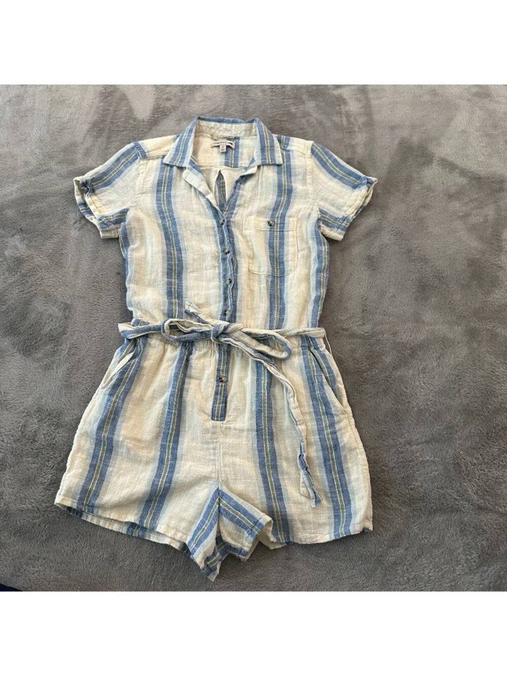 Toad & Co Camp Cove Short Sleeve Organic Gauze Cotton Romper Women's XS Shorts
